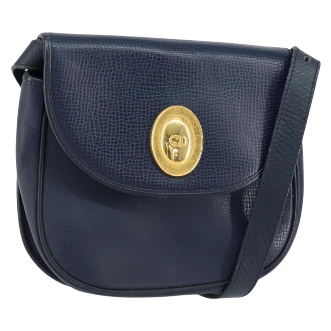 Christian Dior Navy Leather Shoulder Bag with Gold Accents Auth: Christian Dior Navy Leather Shoulder Bag with Gold Accents Auth Elevate your accessory collection with this authentic Christian Dior Shoulder Bag, crafted from high-quality leather in an elegant navy