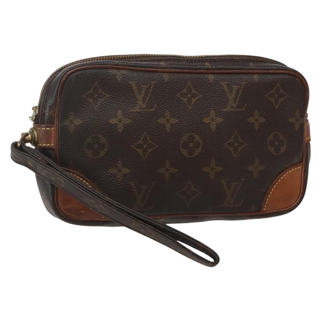 LOUIS VUITTON Monogram Marly Dragonne PM Clutch Bag M51827 Authentic: LOUIS VUITTON Monogram Marly Dragonne PM Clutch Bag M51827 Authentic This exquisite LOUIS VUITTON Monogram Marly Dragonne PM Clutch Bag is crafted from durable Monogram Canvas and features the iconic