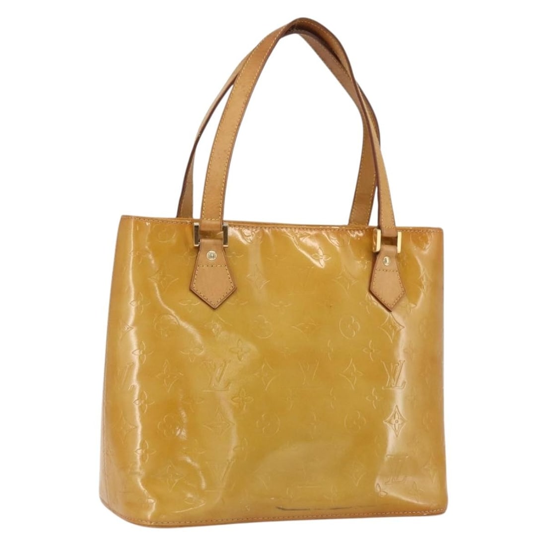 Louis Vuitton Houston Beige Patent Leather Monogram Vernis Women's Handbag M91004: Louis Vuitton Houston Beige Patent Leather Monogram Vernis Women's Handbag M91004 This is a Louis Vuitton Monogram Vernis Houston handbag in beige patent leather. Designed for women, the bag is made i
