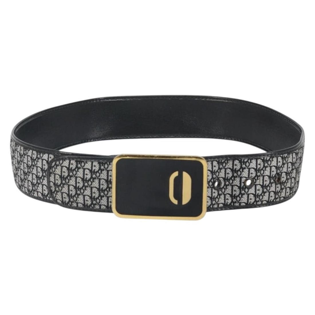 Black Trotter Canvas Belt by Christian Dior with Gold Accents 31.9 Inch: Black Trotter Canvas Belt by Christian Dior with Gold Accents 31.9 Inch This Christian Dior women's belt features the signature Trotter canvas in black and gold tones. Measuring approximately 31.9 inc