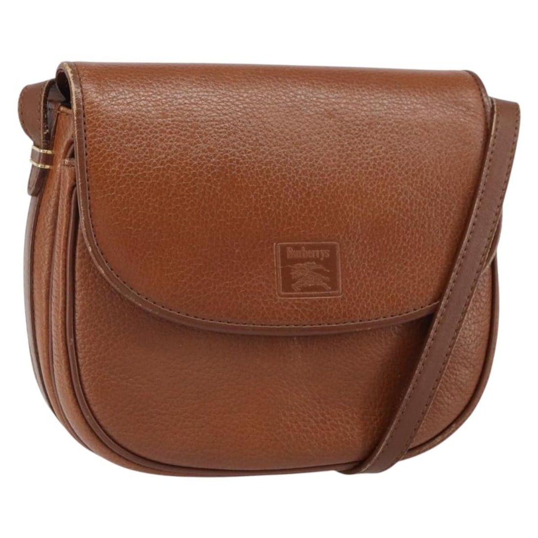 Burberrys Brown Leather Shoulder Bag with Gold Tone Accents (1 of 18)