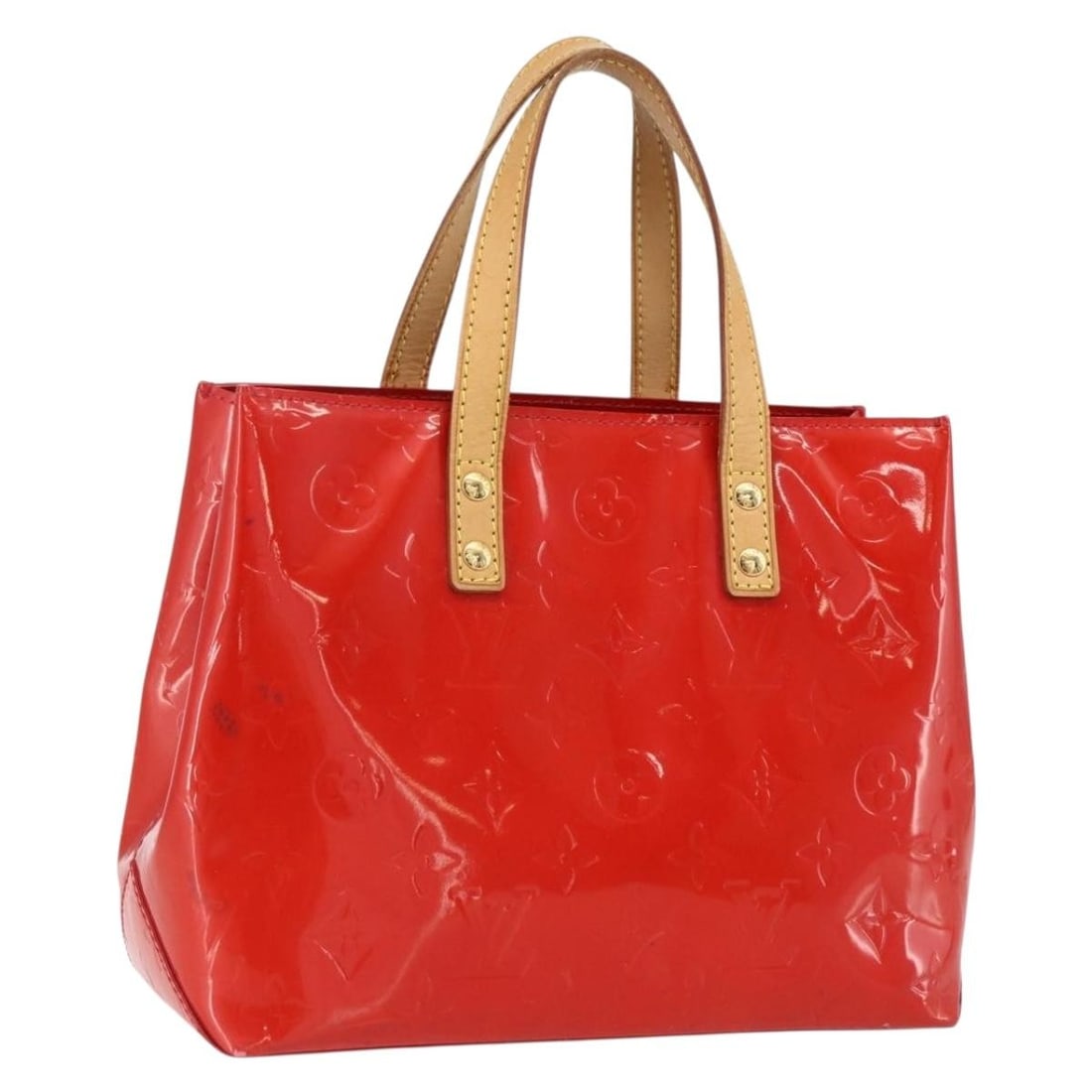 Louis Vuitton Reade PM Red Patent Leather Monogram Vernis Handbag M91088 (1 of 18)