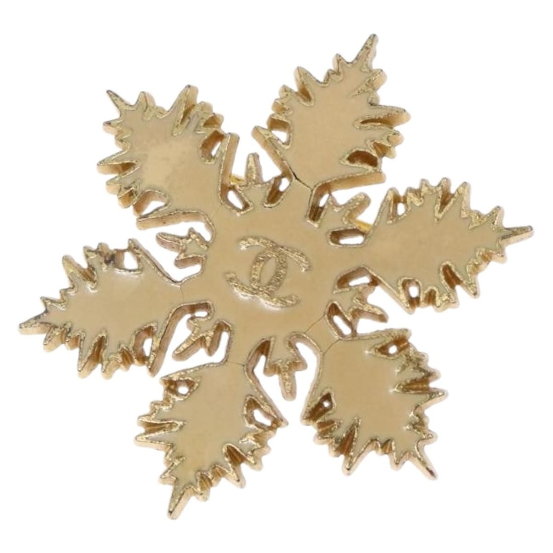 Gold Tone Metal CC Brooch by CHANEL France: Gold Tone Metal CC Brooch by CHANEL France This CHANEL brooch features the iconic CC design in gold tone metal. Made in France, it has a classic style and is crafted from metal with a gold tone finish