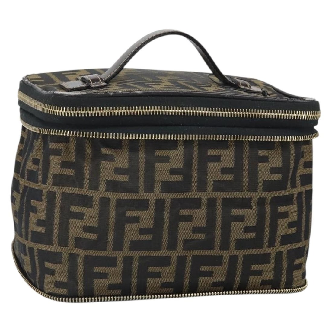 Fendi Brown Black Zucca Canvas Italian Handbag: Fendi Brown Black Zucca Canvas Italian Handbag This is an authentic FENDI Zucca Canvas hand bag in brown and black. Crafted in Italy, the bag features the signature Zucca canvas exterior. The bag is h