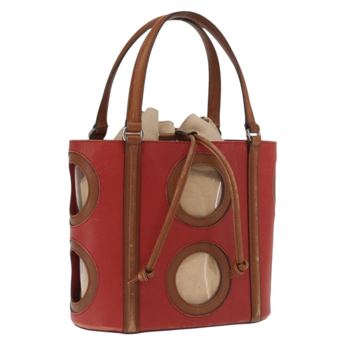 Red Leather Salvatore Ferragamo Handbag with Silver Accents Made in Italy: Red Leather Salvatore Ferragamo Handbag with Silver Accents Made in Italy This Salvatore Ferragamo women's handbag is crafted from red leather with silver-tone accents. The bag features a structured s