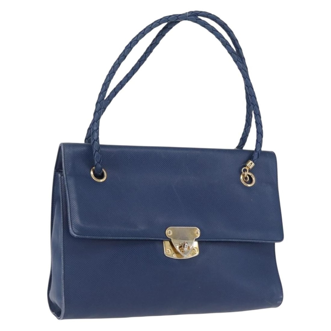 Bottega Veneta Blue and Gold Leather Handbag Made in Italy: Bottega Veneta Blue and Gold Leather Handbag Made in Italy This Bottega Veneta handbag is crafted from blue and gold leather and made in Italy. The bag features a top handle with a 7.5-inch (19 cm) dr