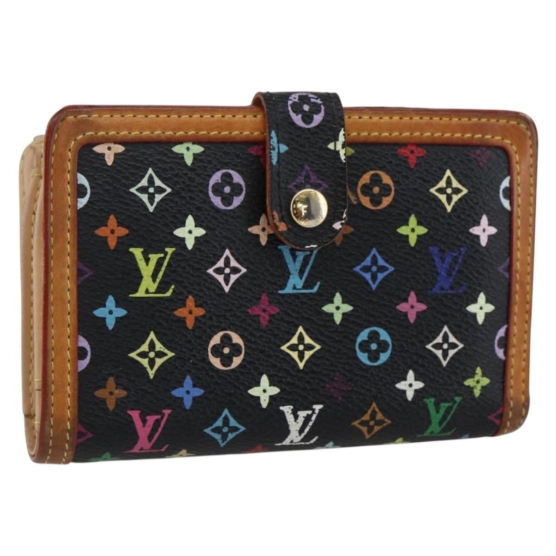Louis Vuitton Multicolor Canvas Viennois Bifold Wallet Black M92988 (1 of 18)