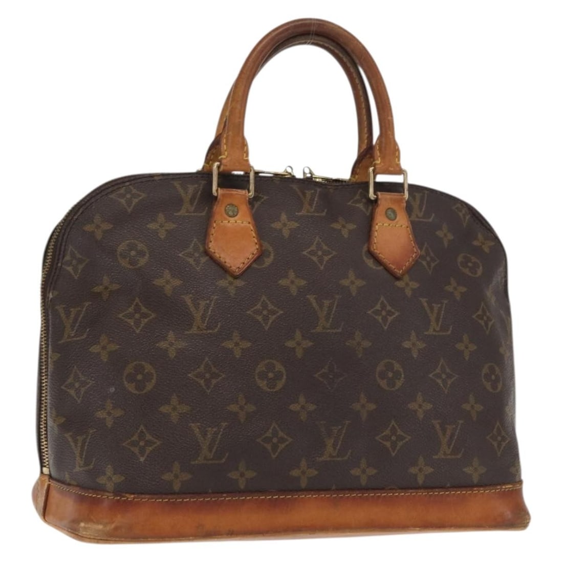 Louis Vuitton Alma Monogram Canvas Handbag M51130 France: Louis Vuitton Alma Monogram Canvas Handbag M51130 France This Louis Vuitton Monogram Alma Hand Bag features the iconic monogram canvas exterior, crafted in France. The bag is designed with structured