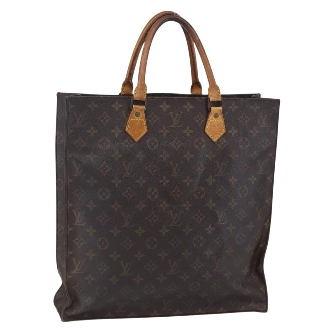 LOUIS VUITTON Monogram Sac Plat Hand Bag M51140 Auth France: LOUIS VUITTON Monogram Sac Plat Hand Bag M51140 Auth France This authentic LOUIS VUITTON Monogram Sac Plat Hand Bag (Model M51140) is a timeless accessory crafted from durable Monogram Canvas. Made in