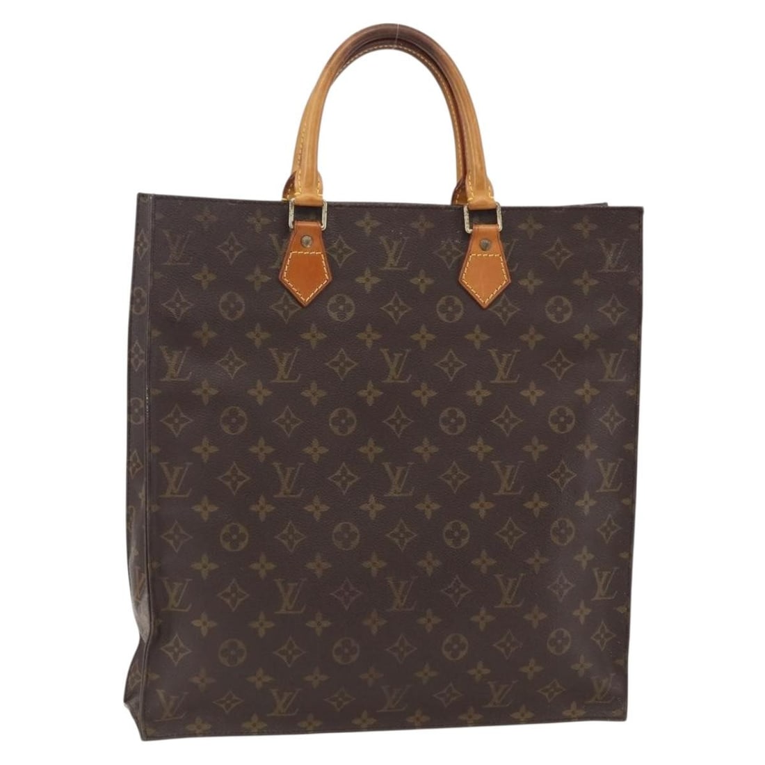 Louis Vuitton Monogram Canvas Sac Plat Tote Bag M51140 France: Louis Vuitton Monogram Canvas Sac Plat Tote Bag M51140 France This is a Louis Vuitton Monogram Sac Plat handbag crafted from signature Monogram Canvas. The bag features a spacious rectangular design w