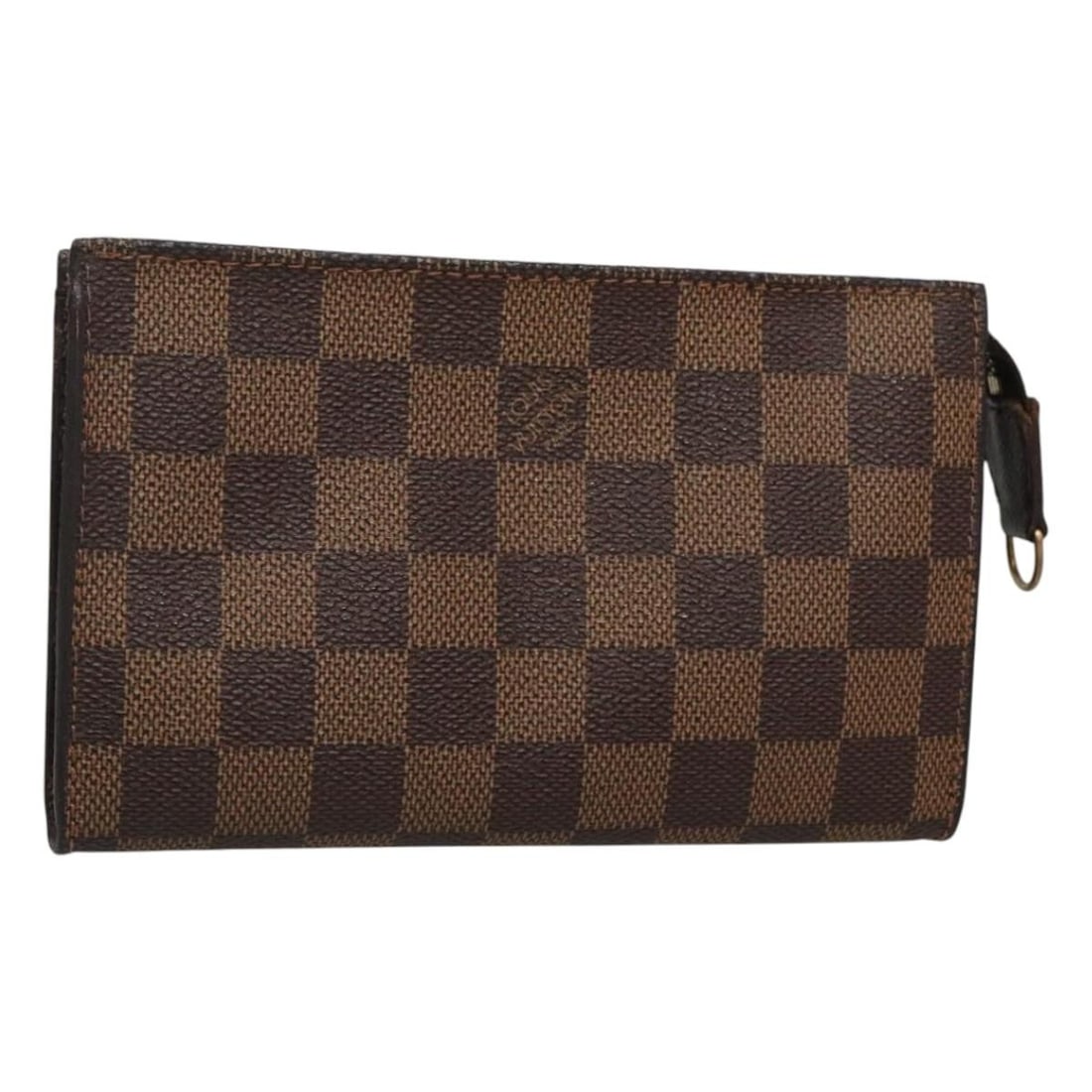 Louis Vuitton Marais Damier Ebene Canvas Pouch for Women: Louis Vuitton Marais Damier Ebene Canvas Pouch for Women This Louis Vuitton Damier Ebene Marais pouch is crafted from Damier Ebene canvas and features a compact design suitable for women. The pouch ha