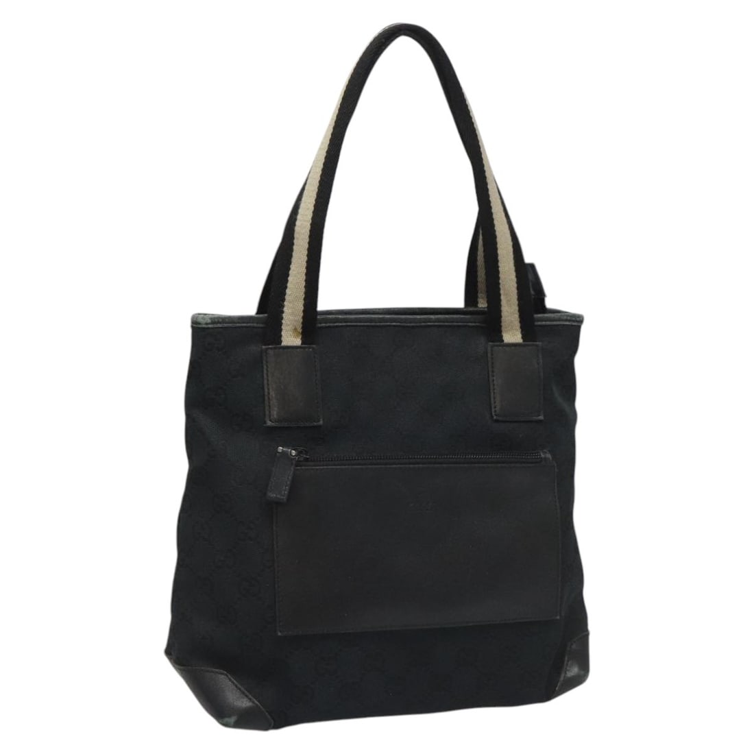 Gucci GG Canvas Black White Sherry Line Women's Tote Bag 019 0402 1705: Gucci GG Canvas Black White Sherry Line Women's Tote Bag 019 0402 1705 This is a Gucci GG Canvas Sherry Line tote bag in black and white, designed for women. The bag features the iconic GG canvas exte