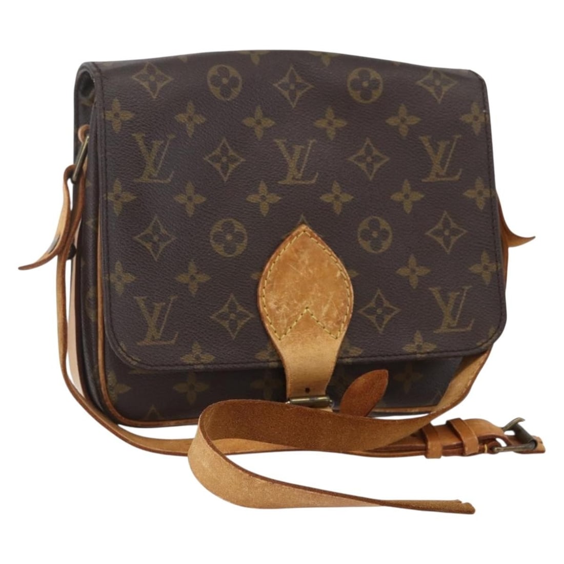 LOUIS VUITTON Monogram Cartouchiere MM Shoulder Bag M51253 Authentic France (1 of 18)