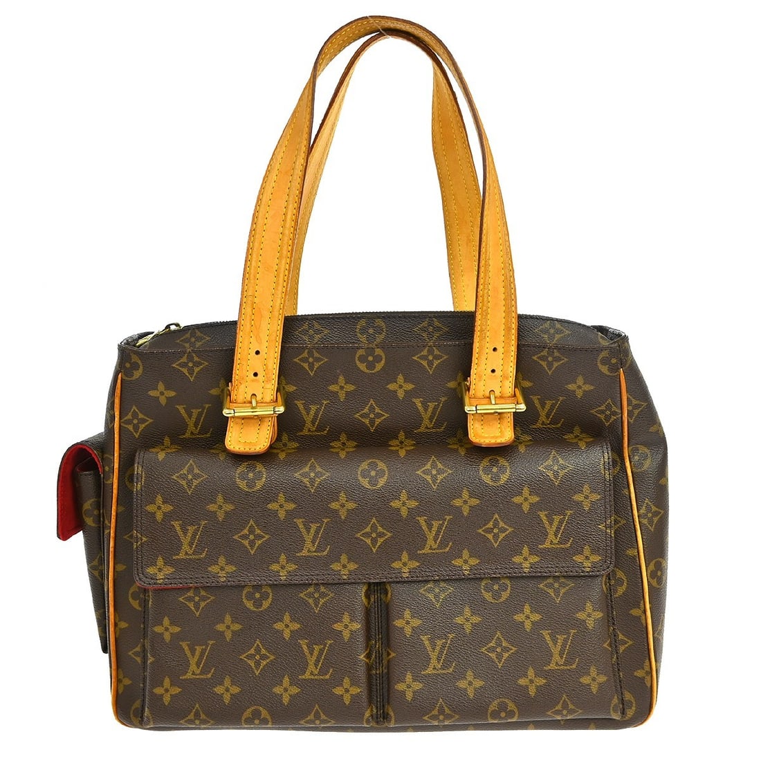 Louis Vuitton Multipli Cite Monogram Canvas Large Brown Handbag with Double Handles: Louis Vuitton Multipli Cite Monogram Canvas Large Brown Handbag with Double Handles The Louis Vuitton Monogram Multipli Cite handbag features a classic monogram canvas exterior with leather accents, d