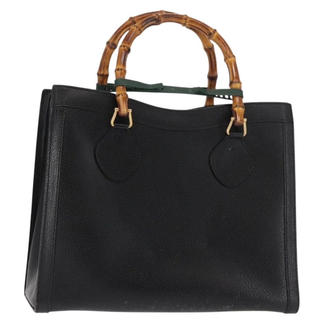 GUCCI Bamboo Leather Hand Bag Black Authentic Italy (1 of 18)
