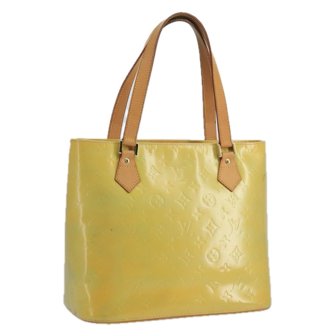 LOUIS VUITTON Monogram Vernis Houston Hand Bag Gris M91053 Authentic (1 of 18)