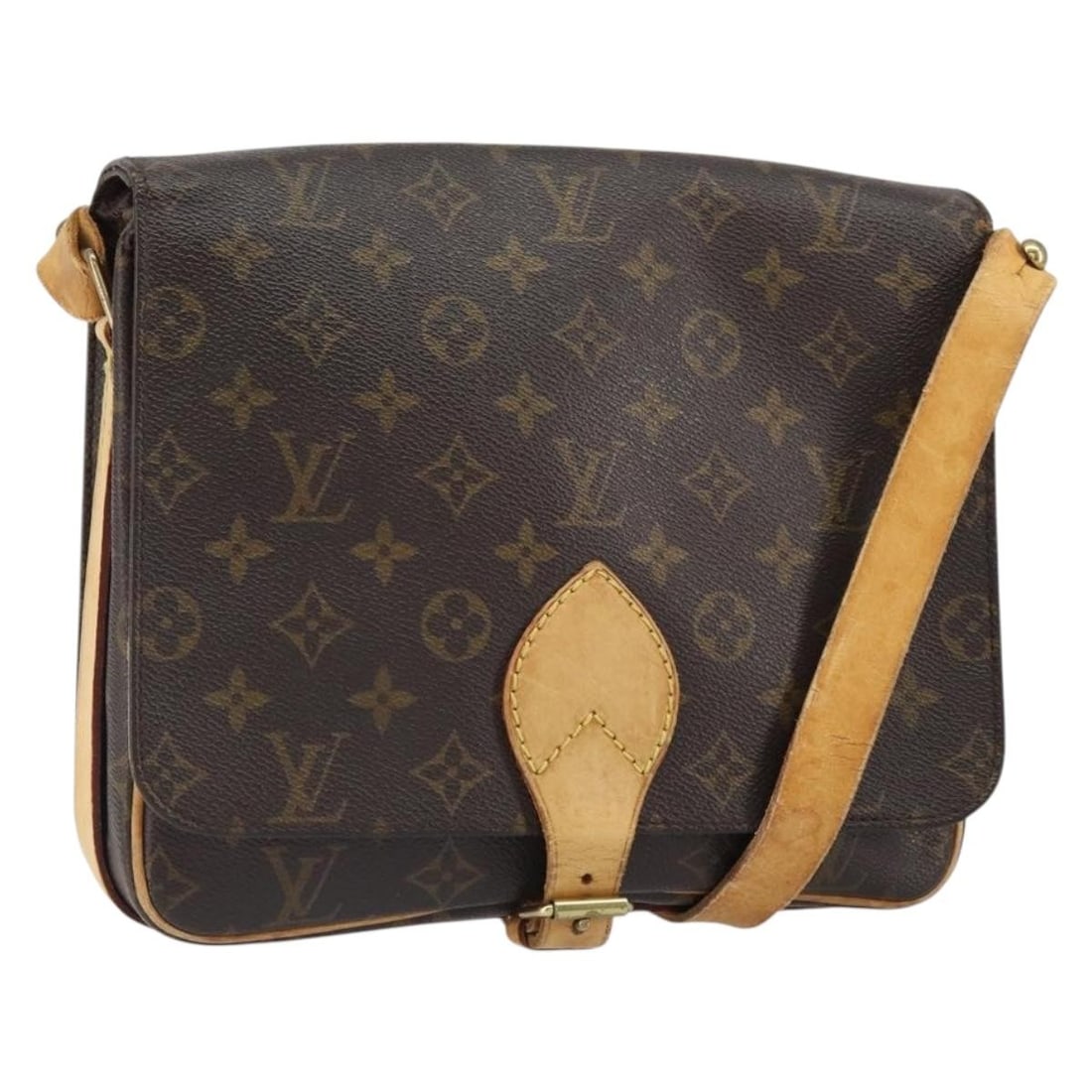 Louis Vuitton Cartouchiere GM Monogram Canvas Shoulder Bag M51252 France: Louis Vuitton Cartouchiere GM Monogram Canvas Shoulder Bag M51252 France This Louis Vuitton Monogram Cartouchiere GM shoulder bag features the signature monogram canvas in a classic design. Made in Fr