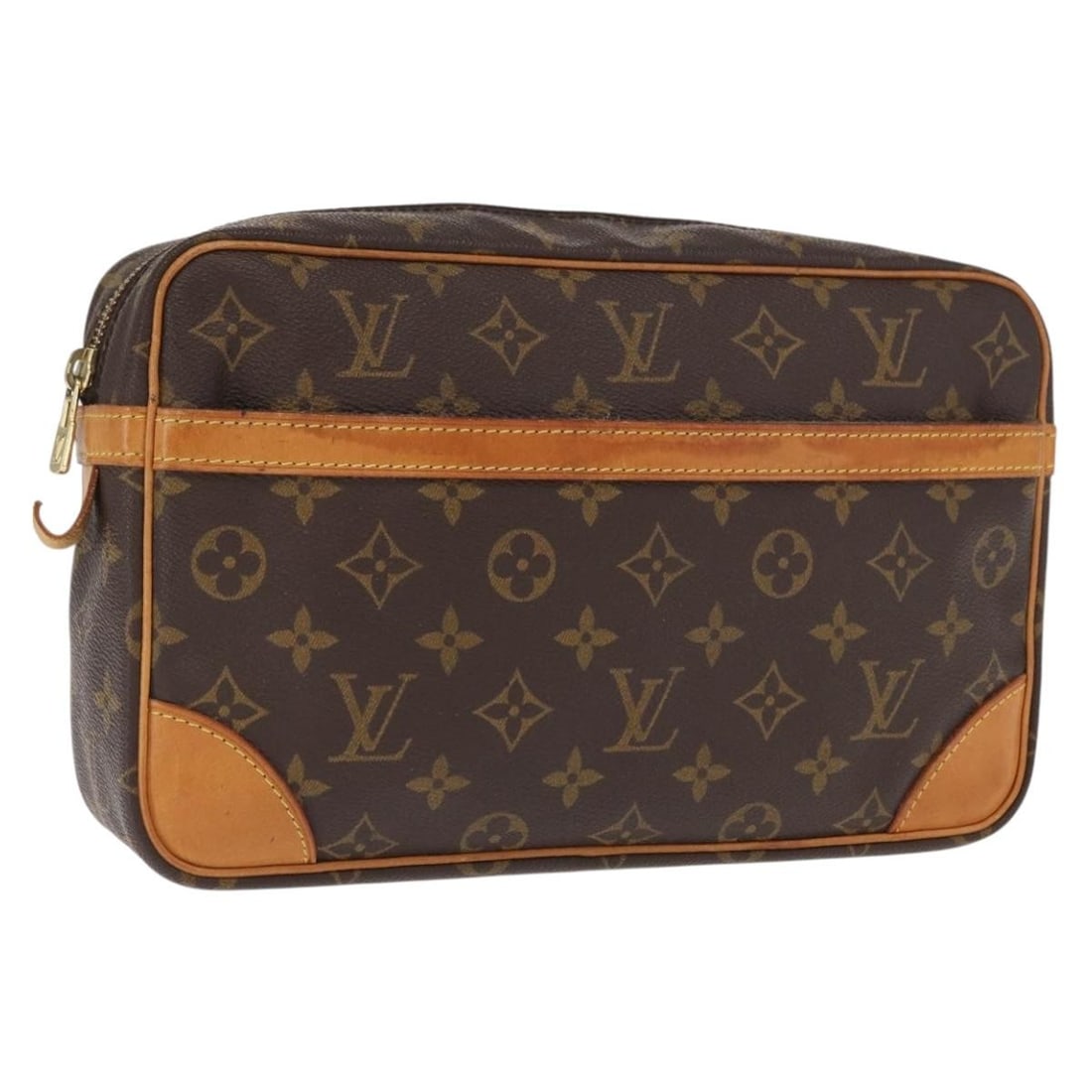 Louis Vuitton Compiegne 28 Monogram Canvas Clutch Bag M51845 France: Louis Vuitton Compiegne 28 Monogram Canvas Clutch Bag M51845 France This Louis Vuitton Compiegne 28 clutch bag features the iconic Monogram canvas exterior and is crafted in France. The bag is designe