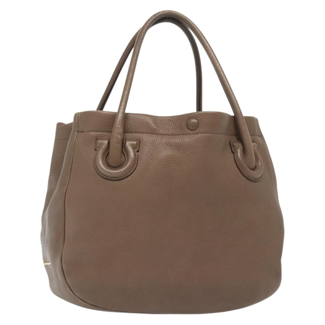 Salvatore Ferragamo Beige Gold Leather Tote Bag Auth 141756 (1 of 18)