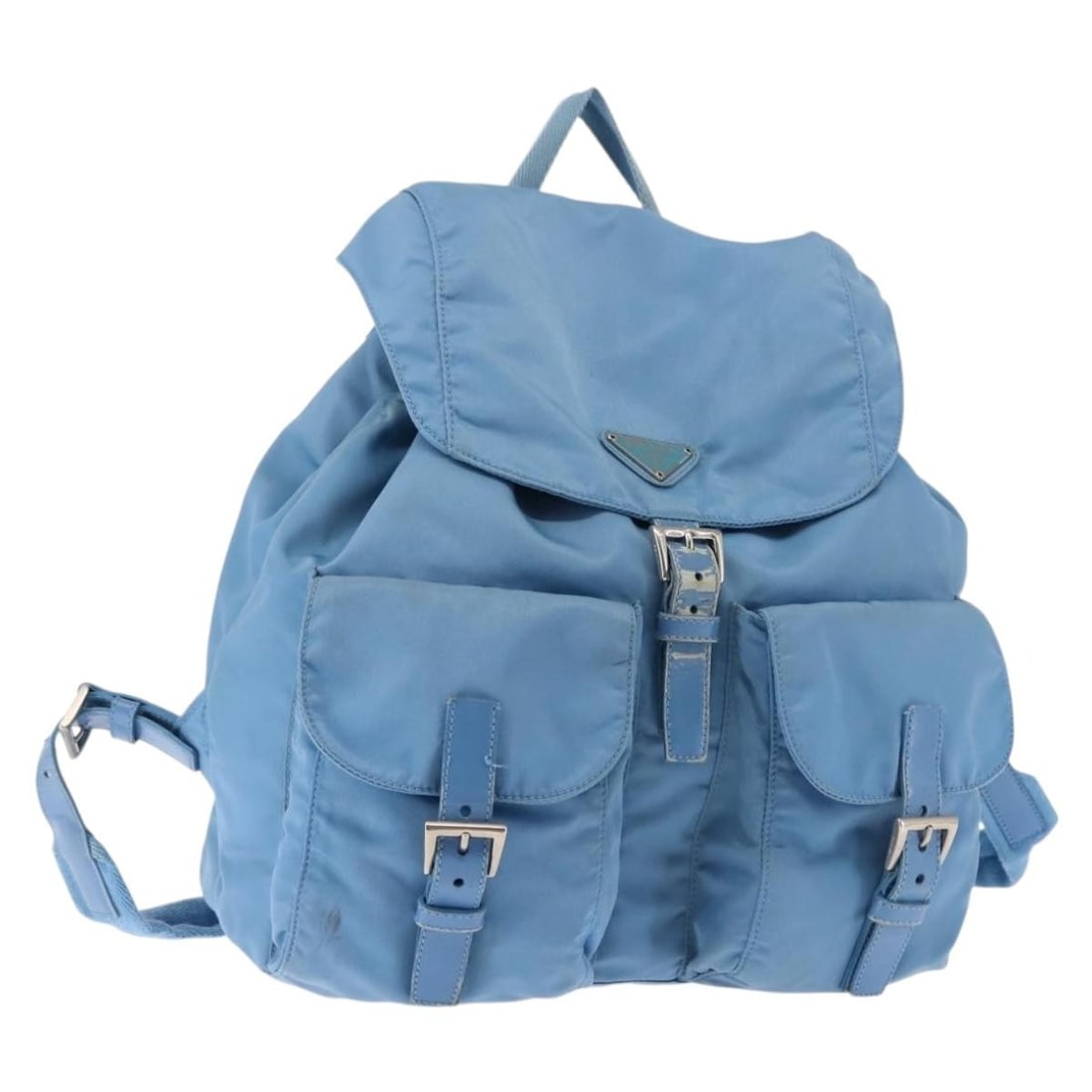PRADA Light Blue Silver Nylon Backpack Auth Italy 145764 (1 of 18)