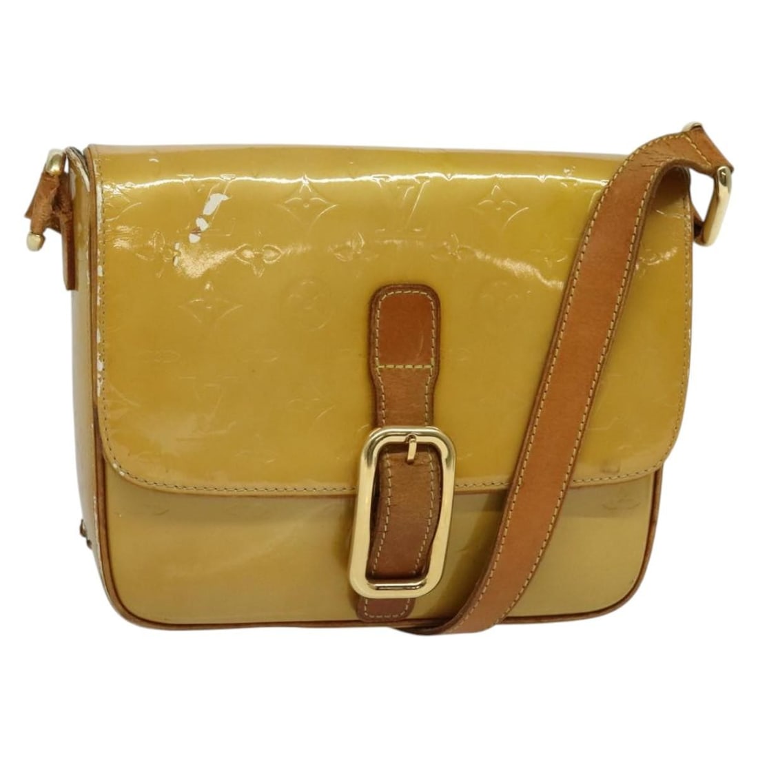 LOUIS VUITTON Monogram Vernis Christie GM Shoulder Bag Beige M91147 Auth: LOUIS VUITTON Monogram Vernis Christie GM Shoulder Bag Beige M91147 Auth This LOUIS VUITTON Monogram Vernis Christie GM Shoulder Bag is a stunning accessory crafted from premium patent leather in a be