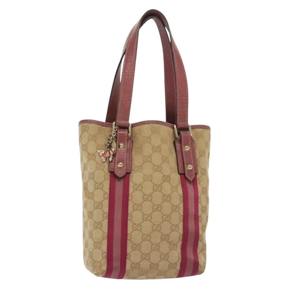 GUCCI GG Canvas Sherry Line Tote Bag Beige Gold Made in Italy: GUCCI GG Canvas Sherry Line Tote Bag Beige Gold Made in Italy This authentic GUCCI GG Canvas Sherry Line Tote Bag is a stylish accessory that effortlessly combines functionality with luxury. Crafted i