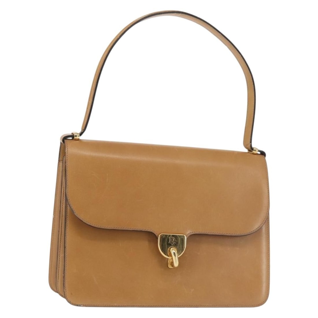 Christian Dior Beige Leather Shoulder Bag Gold Accents BA6375: Christian Dior Beige Leather Shoulder Bag Gold Accents BA6375 This elegant Christian Dior shoulder bag features a luxurious leather exterior in a sophisticated beige and gold color scheme. Perfect for
