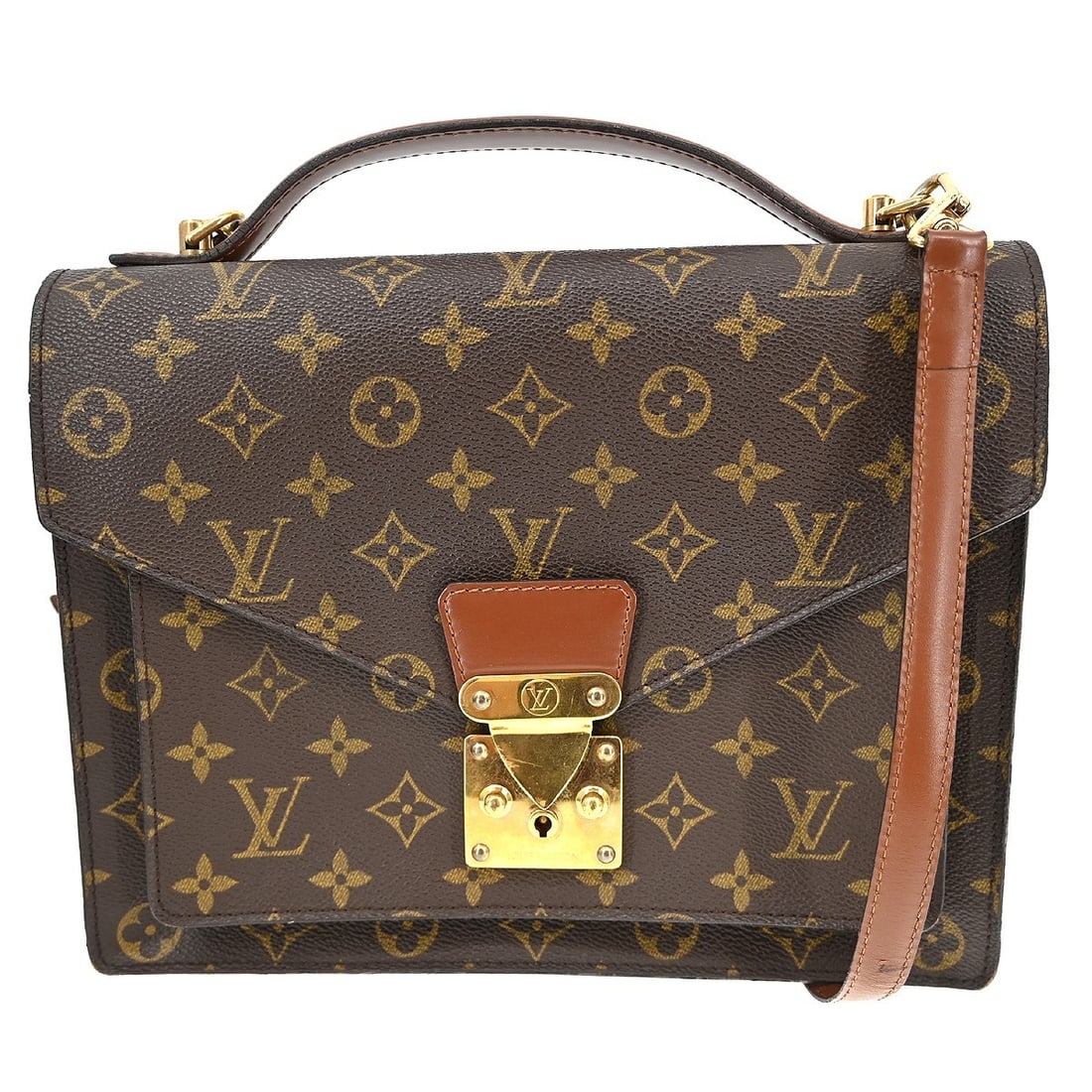Louis Vuitton Monceau 28 Brown Monogram Canvas Medium Handbag M51185: Louis Vuitton Monceau 28 Brown Monogram Canvas Medium Handbag M51185 This Louis Vuitton Monogram Monceau 28 business handbag features the iconic monogram canvas exterior and a brown canvas lining. Des