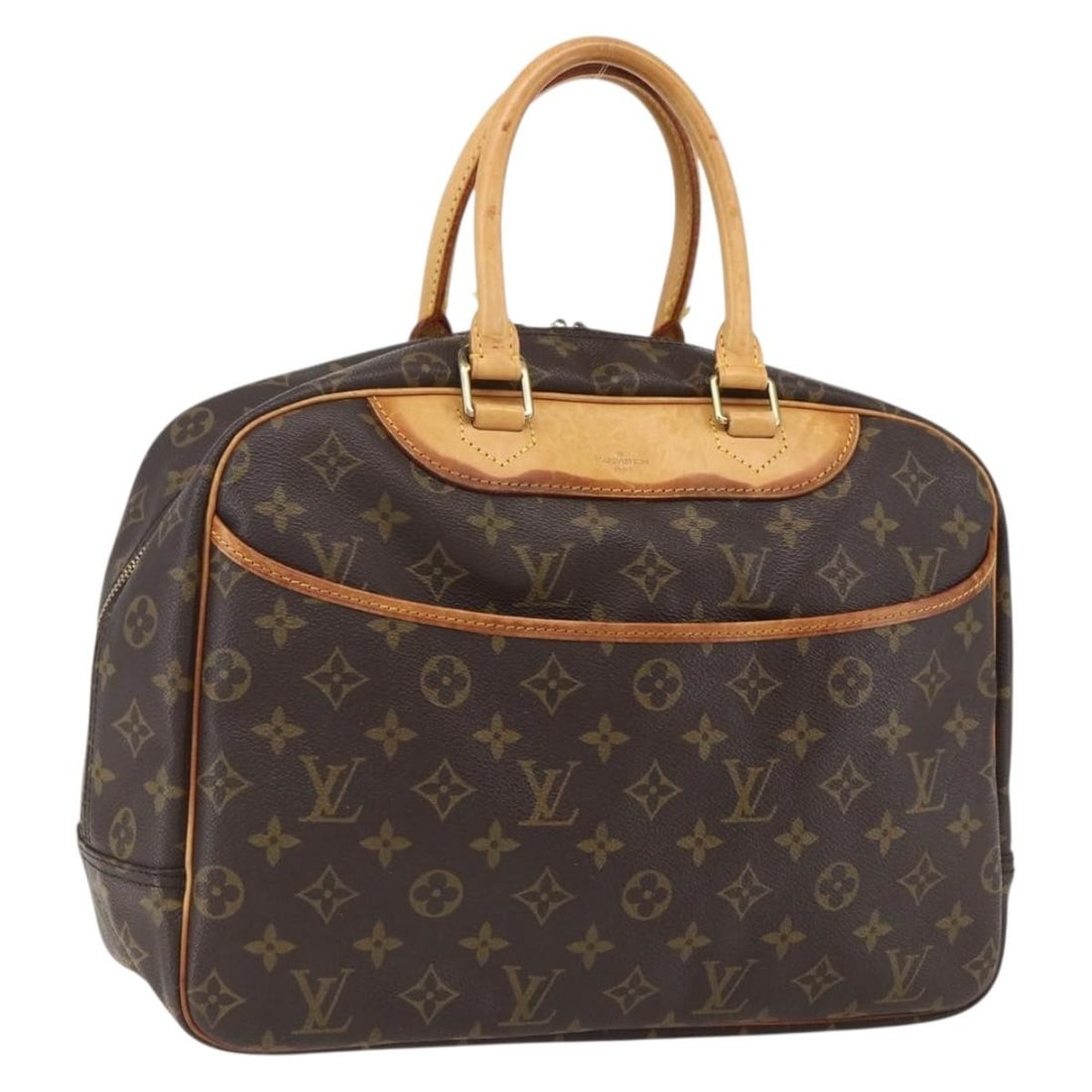 Louis Vuitton Deauville Monogram Canvas M47270 French Handbag: Louis Vuitton Deauville Monogram Canvas M47270 French Handbag This Louis Vuitton Deauville handbag features the iconic Monogram Canvas exterior and is crafted in France. The bag is designed with a str
