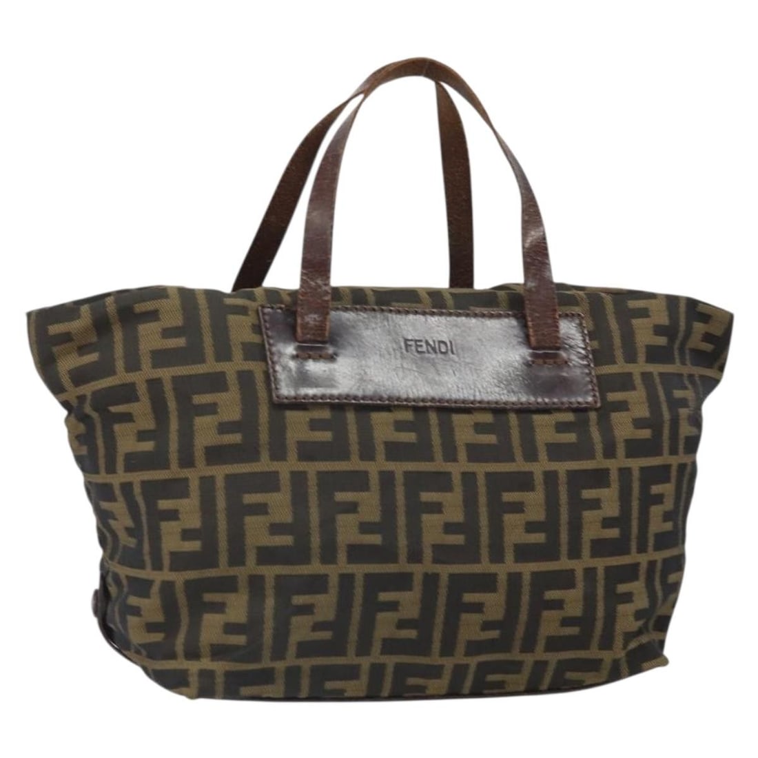 Fendi Zucca Canvas Brown Black Handbag Made in Italy: Fendi Zucca Canvas Brown Black Handbag Made in Italy This FENDI Zucca Canvas Hand Bag features the iconic brown and black Zucca pattern. Crafted in Italy, it offers a spacious interior and a comfortab