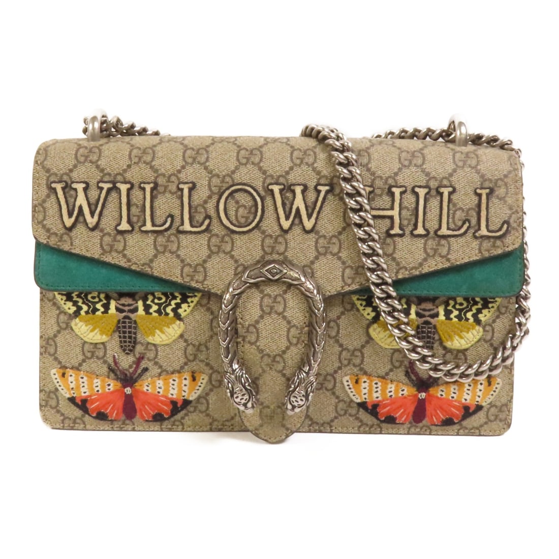 Gucci GG Canvas Brown Shoulder Bag with Silver Chain Hardware 400249 (1 of 16)