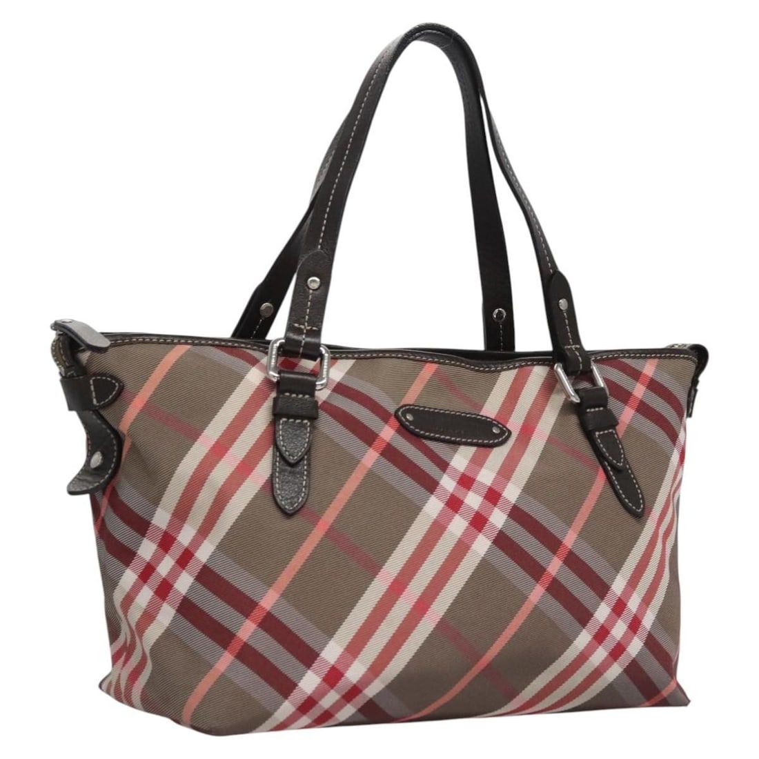 Burberry Blue Label Nova Check Red Nylon Women's Handbag: Burberry Blue Label Nova Check Red Nylon Women's Handbag This BURBERRY Nova Check Blue Label handbag is crafted from red and brown nylon and features signature Nova Check patterning. Designed for wome