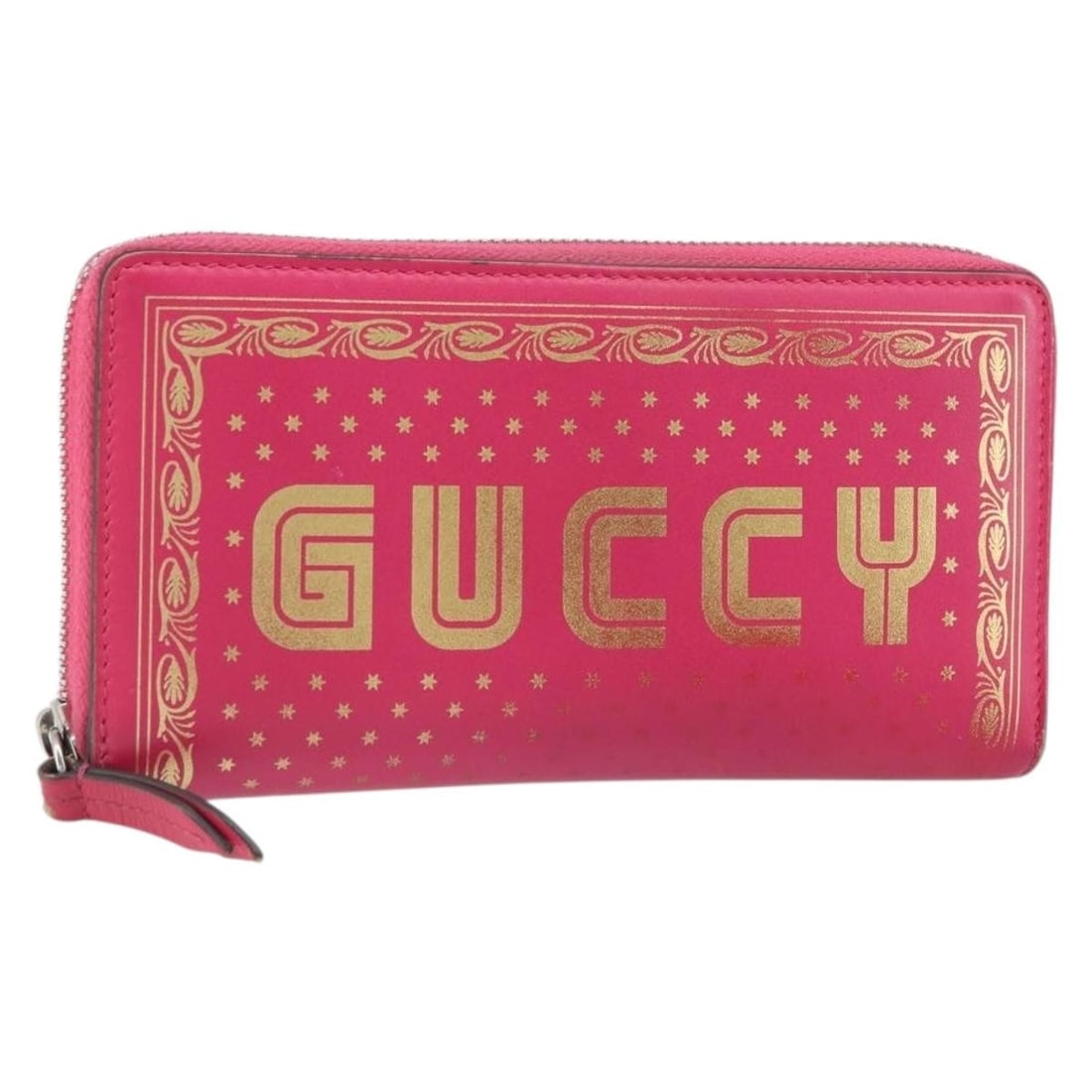 Pink Leather Long Wallet with GUCC Logo Zip Closure by Gucci (1 of 18)