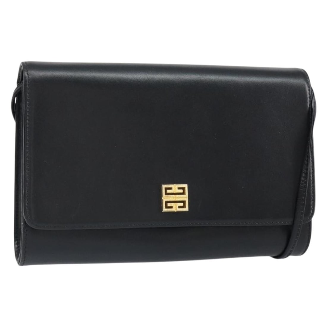 Black Leather Shoulder Bag by Givenchy with Gold Accents (1 of 18)