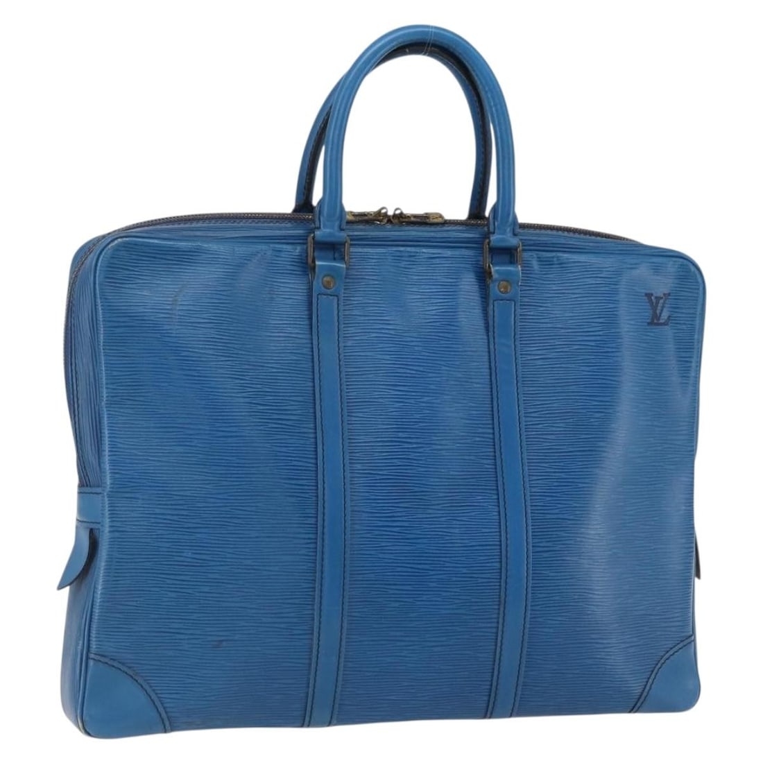 Blue Epi Leather Porte Documents Voyage Briefcase by Louis Vuitton M41144 (1 of 18)