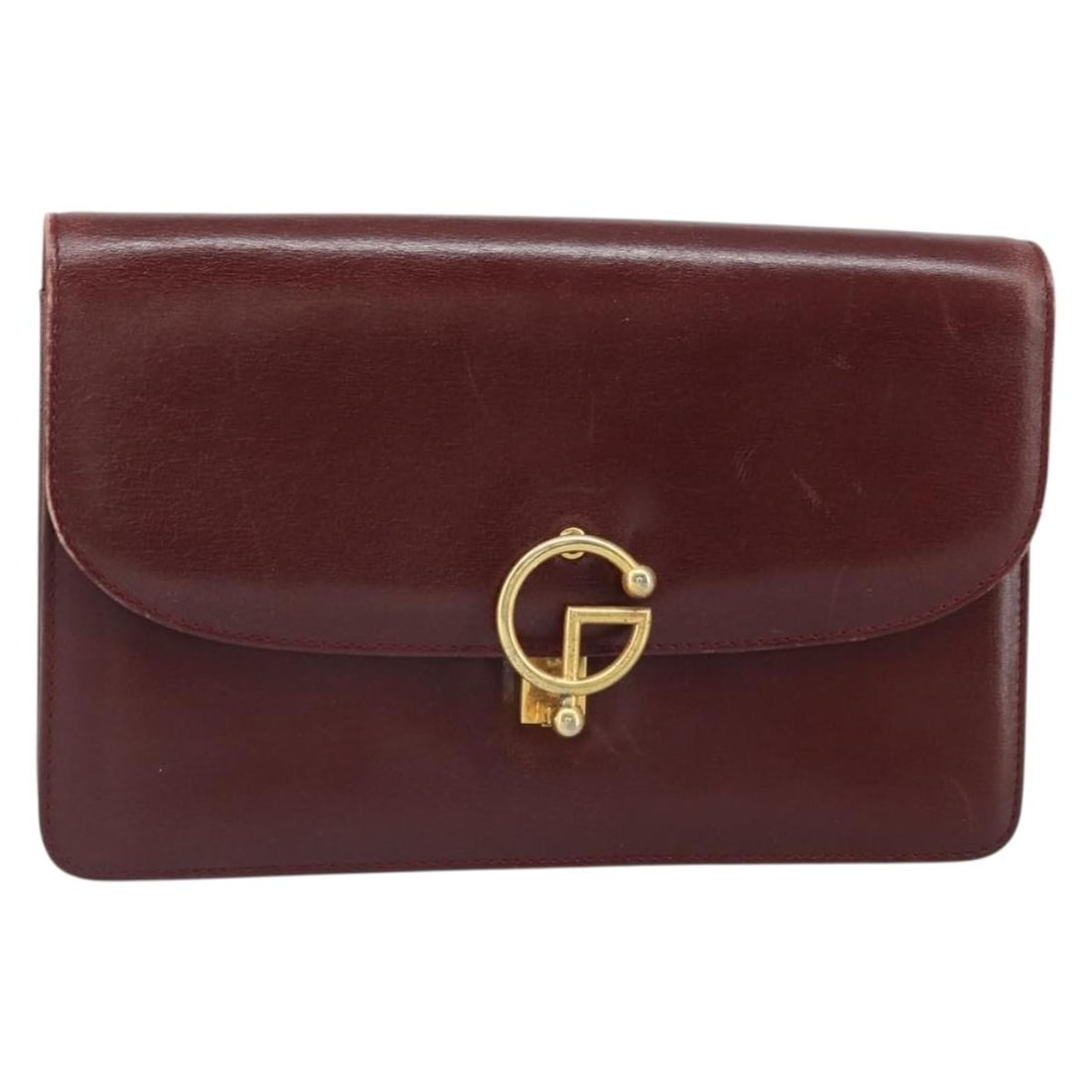 Bordeaux Leather Shoulder Bag by Gucci Gold-Tone Hardware Italy: Bordeaux Leather Shoulder Bag by Gucci Gold-Tone Hardware Italy This GUCCI shoulder bag for women is crafted from bordeaux leather with gold-tone accents. Made in Italy, the bag features a compact des