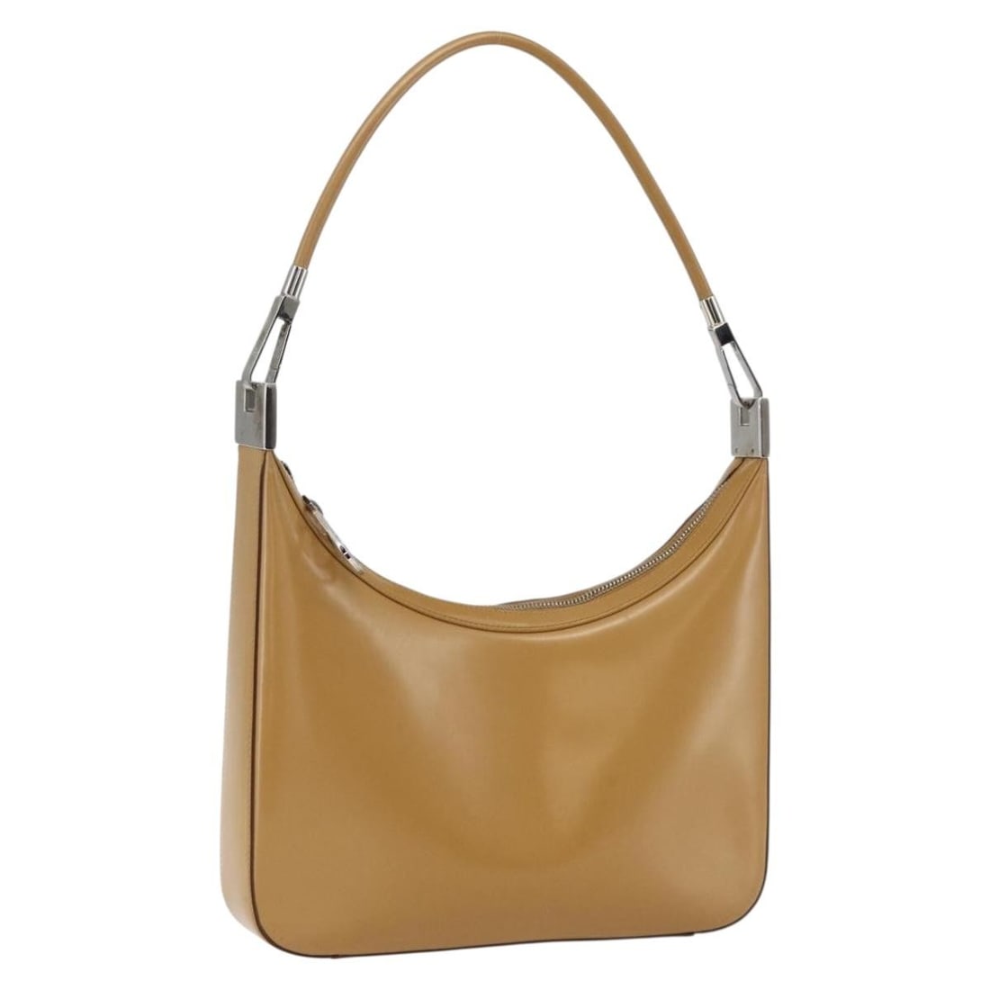 Brown Leather Gucci 001 3812 Shoulder Bag with Silver Accents: Brown Leather Gucci 001 3812 Shoulder Bag with Silver Accents This is a GUCCI shoulder bag crafted from brown leather with silver-tone accents. The bag features a compact design and is part of the 001