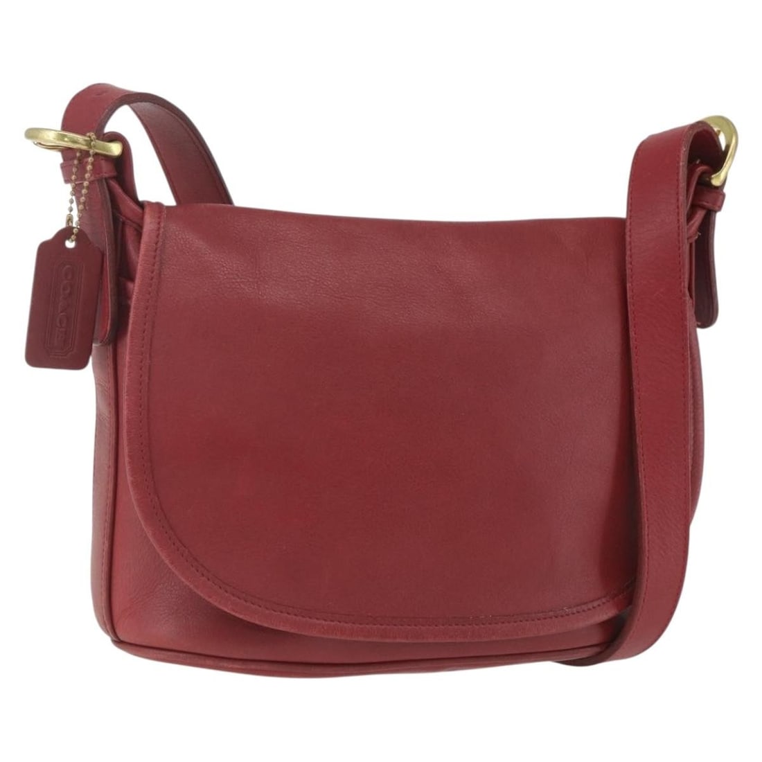 Coach Red Leather Shoulder Bag with Gold Tone Hardware (1 of 18)