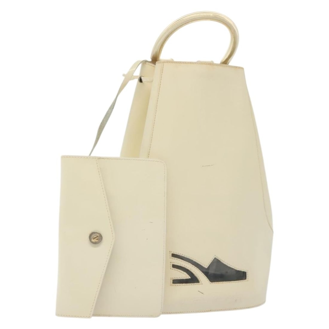 Salvatore Ferragamo Gancini White Gold Enamel Backpack Authentic Italy (1 of 18)