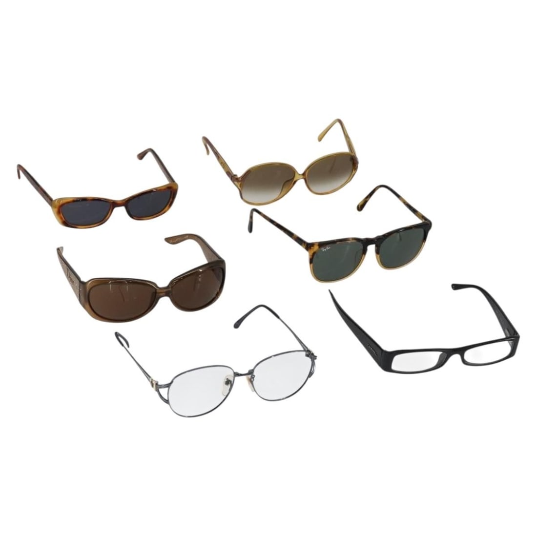 Set of 6 Designer Sunglasses Black Brown Plastic with Sunglass Case (1 of 18)