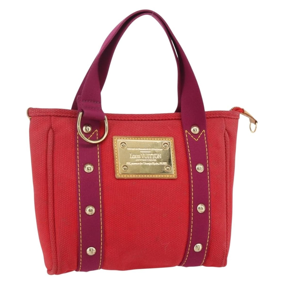 LOUIS VUITTON Antigua Kava PM Tote Bag Canvas Rouge M40037 Made in France: LOUIS VUITTON Antigua Kava PM Tote Bag Canvas Rouge M40037 Made in France This Louis Vuitton Antigua Kava PM Tote Bag is a stylish accessory crafted from durable canvas in a vibrant rouge color. The t