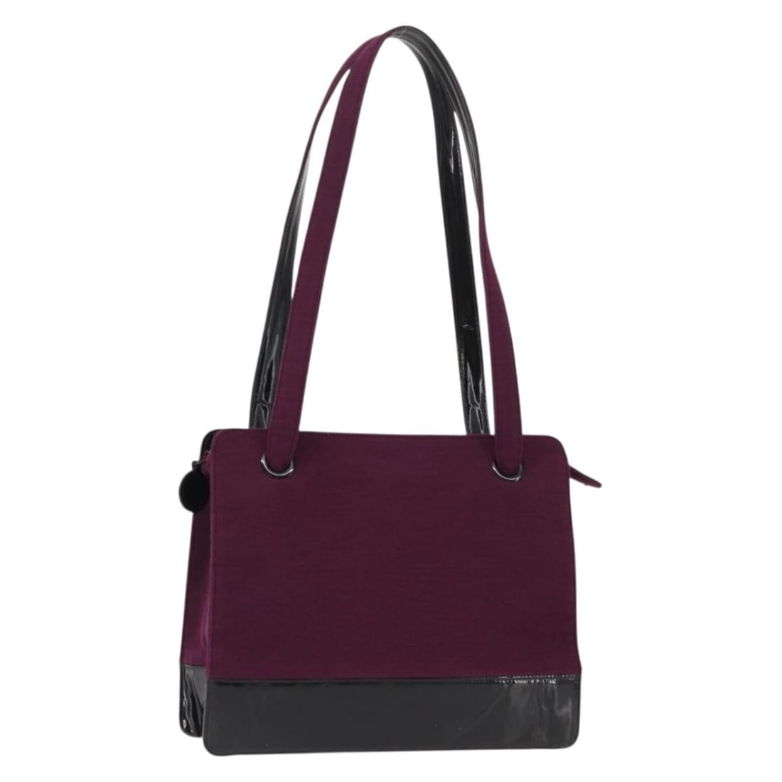 CHANEL Purple Black Cotton Tote Bag with Guarantee Card: CHANEL Purple Black Cotton Tote Bag with Guarantee Card This authentic CHANEL tote bag combines style and functionality, crafted from durable cotton in a striking purple and black color scheme. Measur