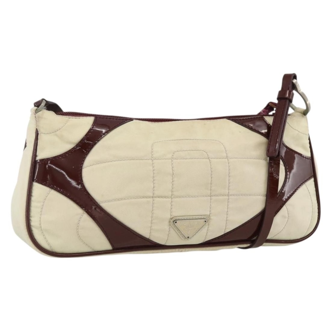 White Nylon Prada Shoulder Purse with Silver Tone Accents and Guarantee Card (1 of 18)