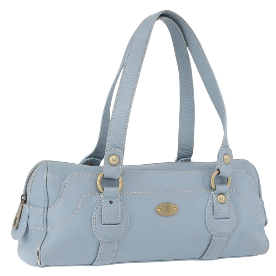 Light Blue Leather Celine Handbag for Women Made in Italy: Light Blue Leather Celine Handbag for Women Made in Italy This CELINE women's hand bag is crafted from light blue leather and made in Italy. The bag features a handle drop of approximately 8.3 inches