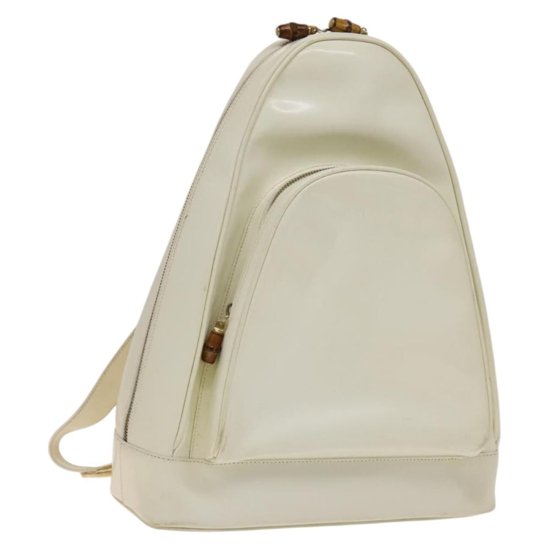 GUCCI Bamboo Body Bag Patent Leather White Gold 003 3444 0127 Authentic (1 of 18)