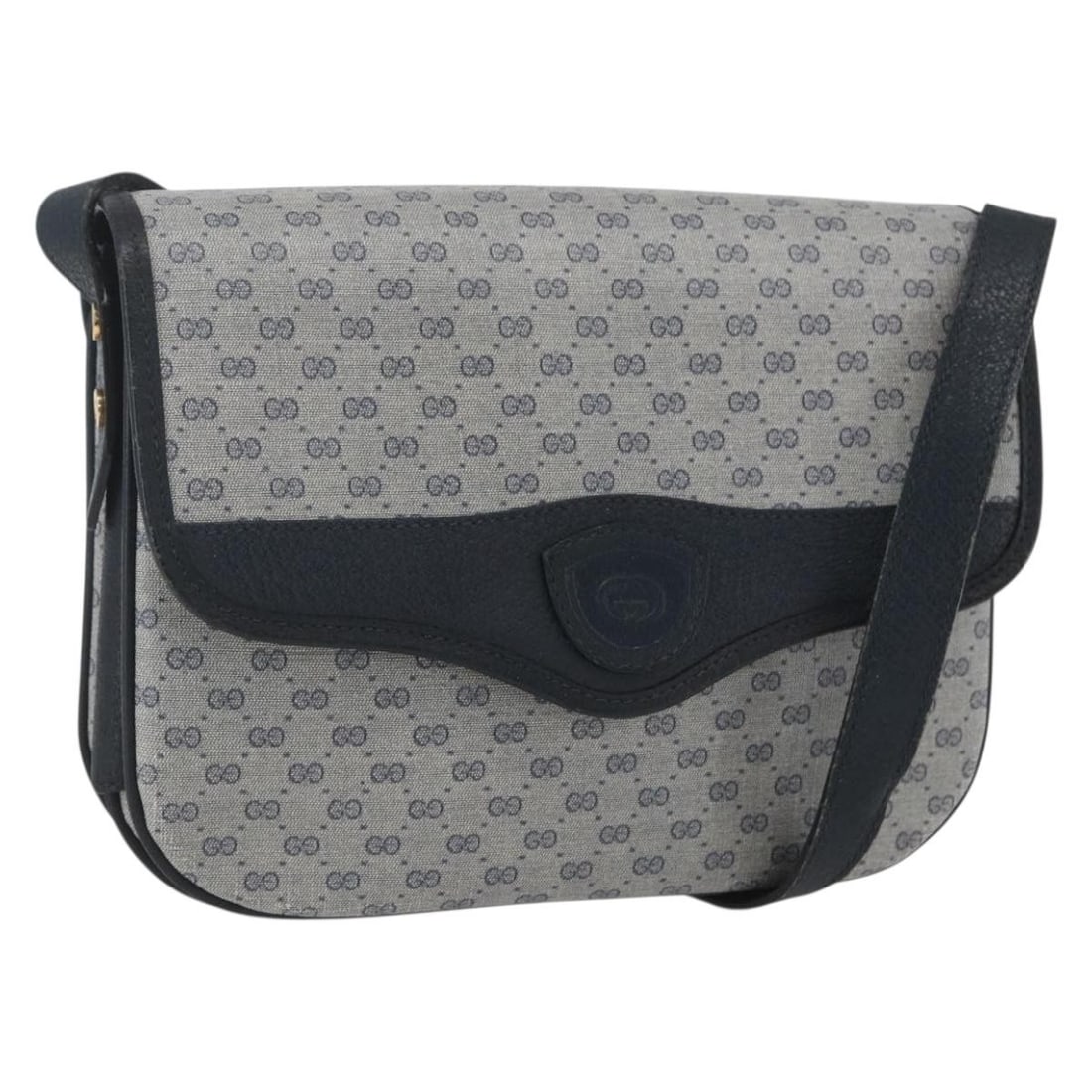 Gucci Micro GG Supreme Navy PVC Leather Shoulder Bag Model 001 116 0862: Gucci Micro GG Supreme Navy PVC Leather Shoulder Bag Model 001 116 0862 This GUCCI Micro GG Supreme shoulder bag features navy and gold PVC leather with Micro Small GG canvas. The bag is made in Italy