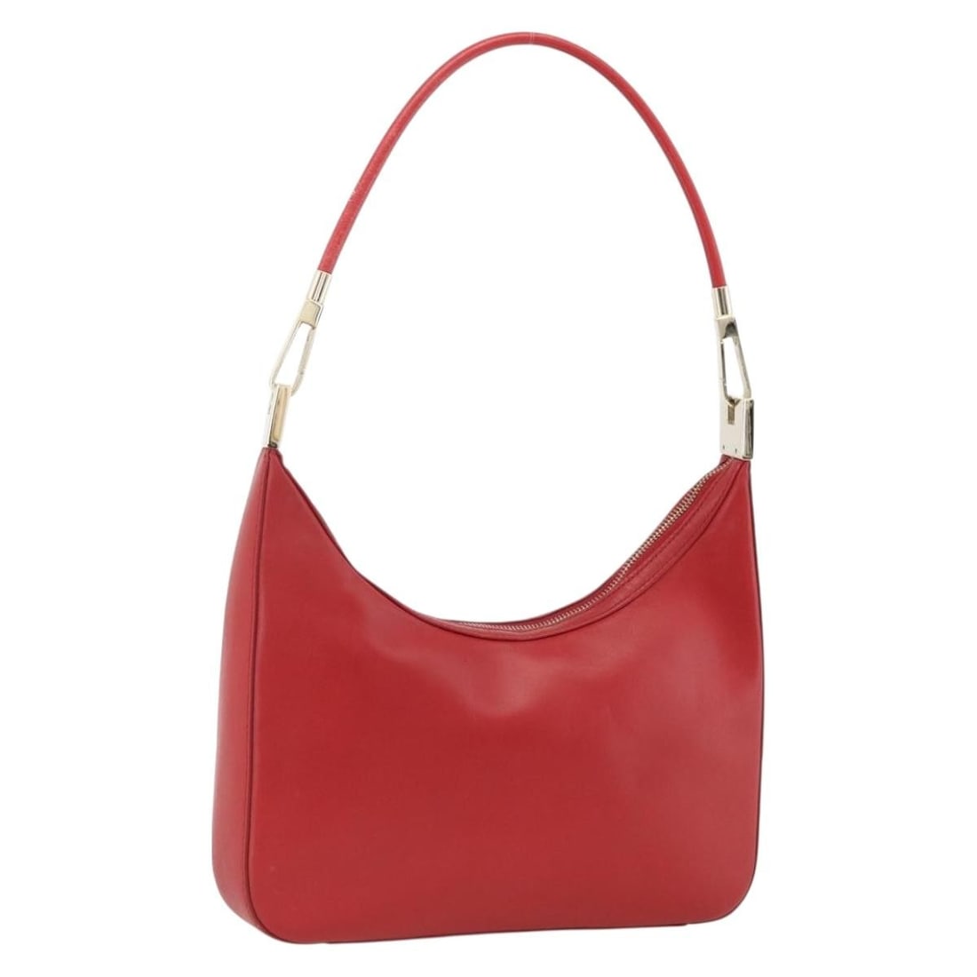 Red Leather 001 3812 Shoulder Bag by Gucci for Women: Red Leather 001 3812 Shoulder Bag by Gucci for Women This is a Gucci women's shoulder bag crafted from leather in a red and gold color combination. The bag features a structured silhouette with approx