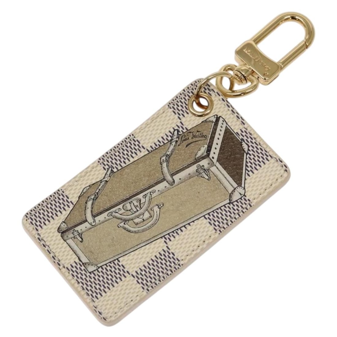 LOUIS VUITTON Damier Azur Key Ring M66178 Authentic France (1 of 9)