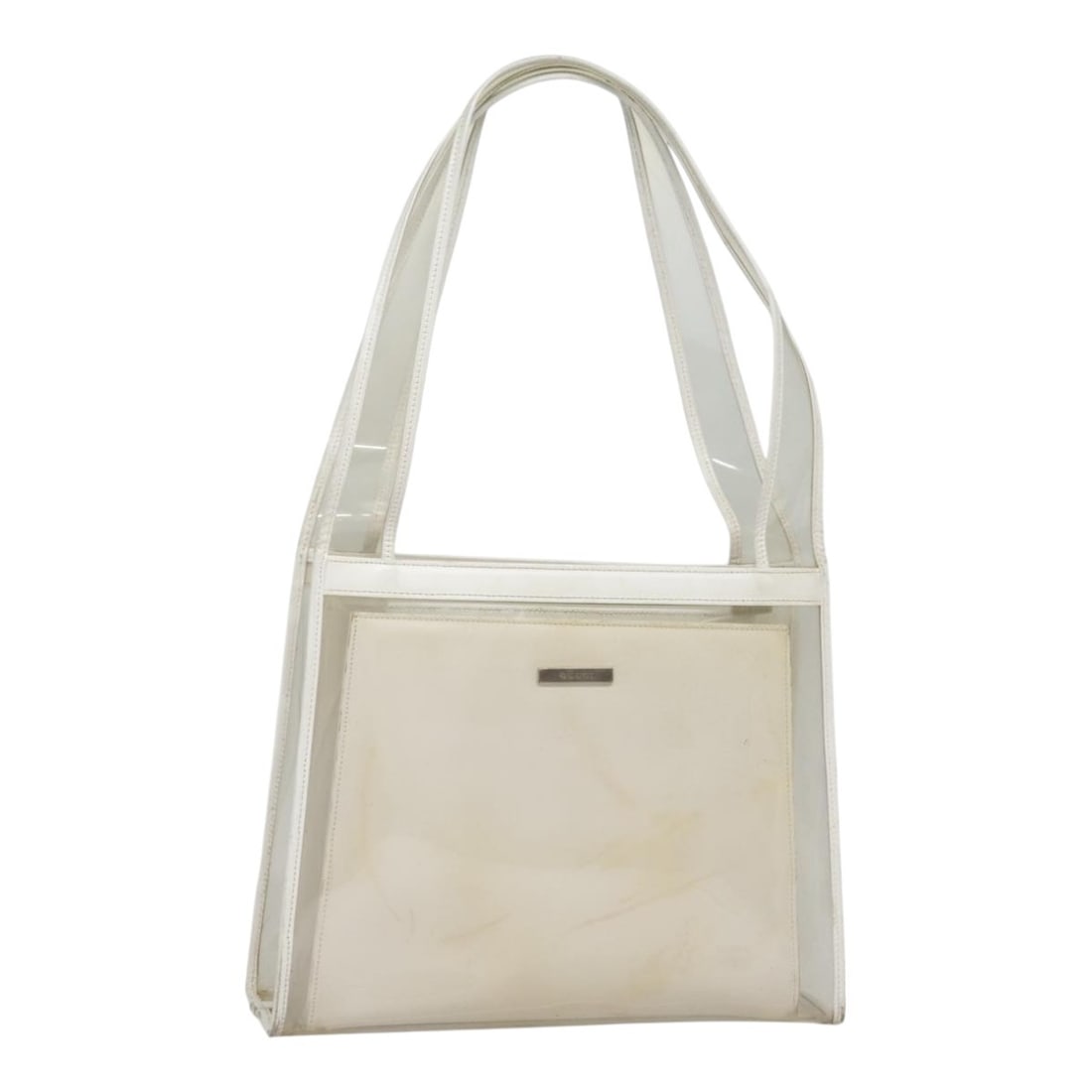 Clear Vinyl GUCCI Tote 001 2058 1773 5 Italian Handbag: Clear Vinyl GUCCI Tote 001 2058 1773 5 Italian Handbag This is a Gucci tote bag crafted from clear vinyl. Designed for women, it features a spacious interior and sturdy handles for comfortable carryin