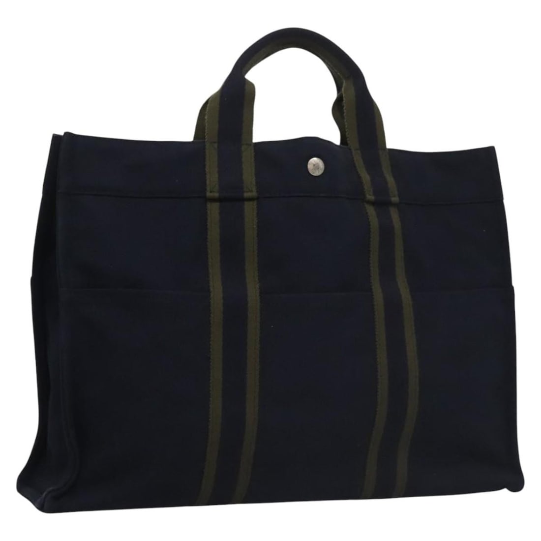 Hermes Fourre Tout MM Navy Canvas Women's Tote Bag France (1 of 18)